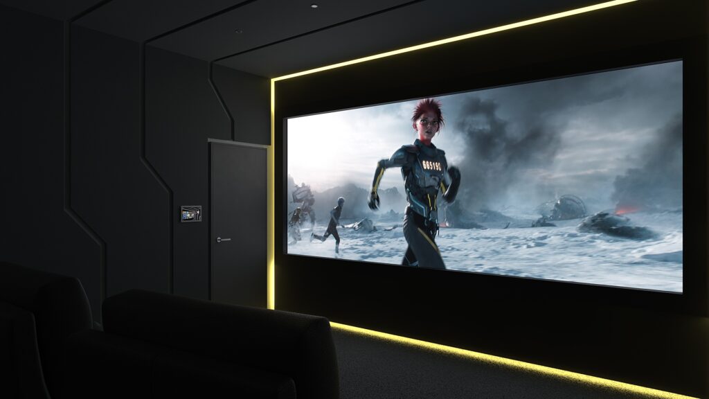 Custom 'Tron' inspired home cinema design