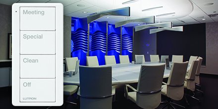 Lutron Commercial lighting control for board rooms and meeting spaces